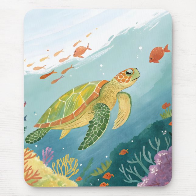 Mousepad Tartaruga Pintura (Frente)