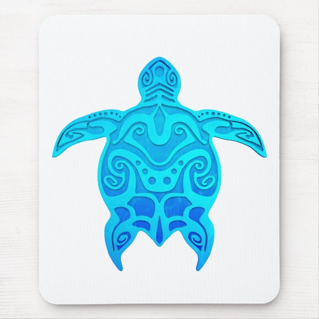 Mousepad Tartaruga tribal azul (Frente)