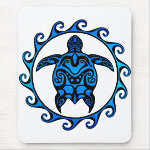 Mousepad Tartaruga tribal azul Sun