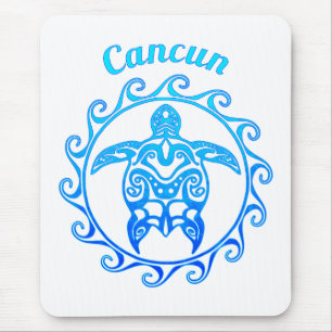 Mousepad Tartaruga tribal Cancun do azul de oceano
