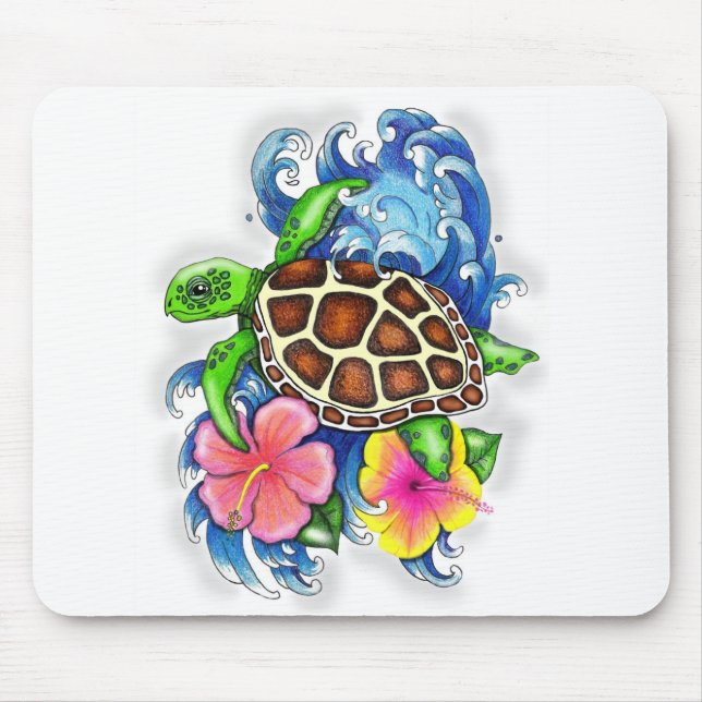Mousepad Tartarugas do mar tropical (Frente)