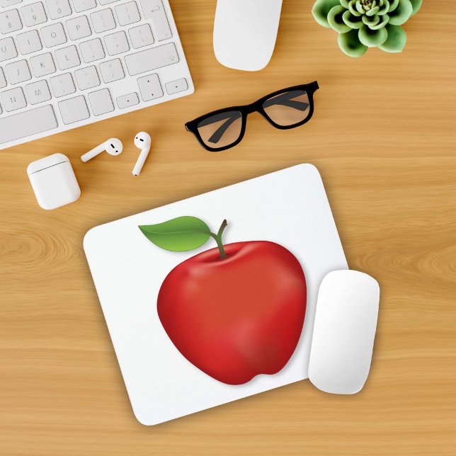 Mousepad Tasty Red  Delicious Apple  (Red Delicious Apple Mouse Pad. Mice like Apples Too!  An original drawing from my garden.)