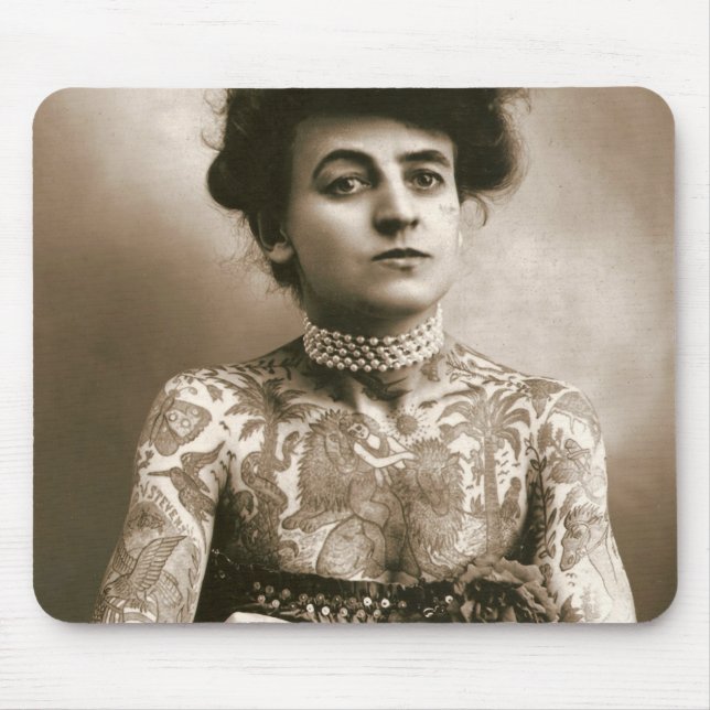 Mousepad Tattooed com tapete do rato das pérolas (Frente)