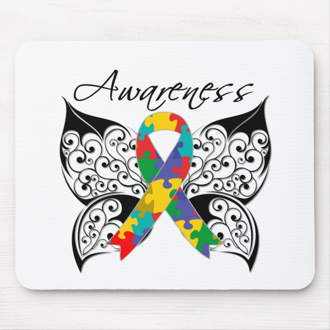 Mousepad Tatuagem Borboleta Consciência - Autismo (Frente)