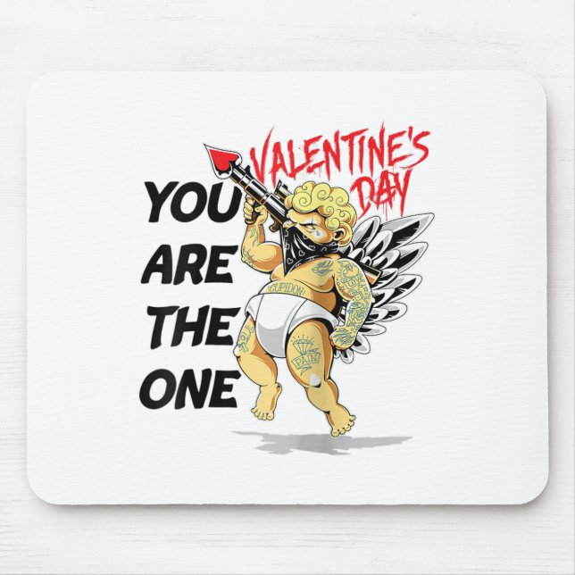 Mousepad Tatuagem Cupid Love, Namorada, Casamento (Frente)