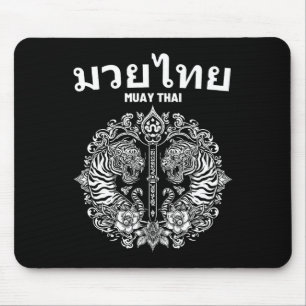 Mousepad Tatuagem de Arte Muay Thai Sak Yant Tigre Gêmeo Ki