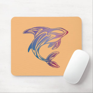 Mousepad Tatuagem de Baleia Orca Roxa