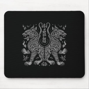 Mousepad Tatuagem de Luta de Muay Thai Mma Tigre Gêmeo Kick