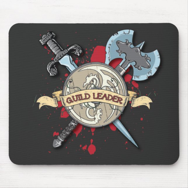 Mousepad Tatuagem do LÍDER da GUILDA - espada, machado, e (Frente)