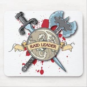 Mousepad Tatuagem do LÍDER do RAID - espada, machado, e