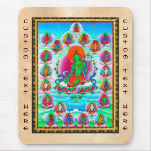 Mousepad Tatuagem tibetano oriental legal de Tara do verde 