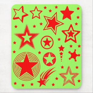 Mousepad Tatuagens das estrelas vermelhos + suas ideias