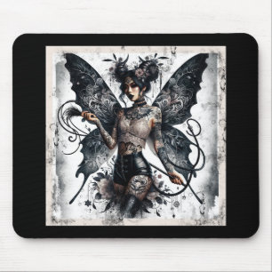 Mousepad Tatuagens de fadas góticas de beleza sombria asiát