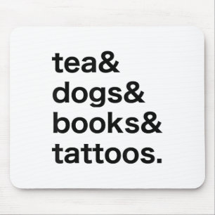 Mousepad Tatuagens de Livros de Cães de Chá _1