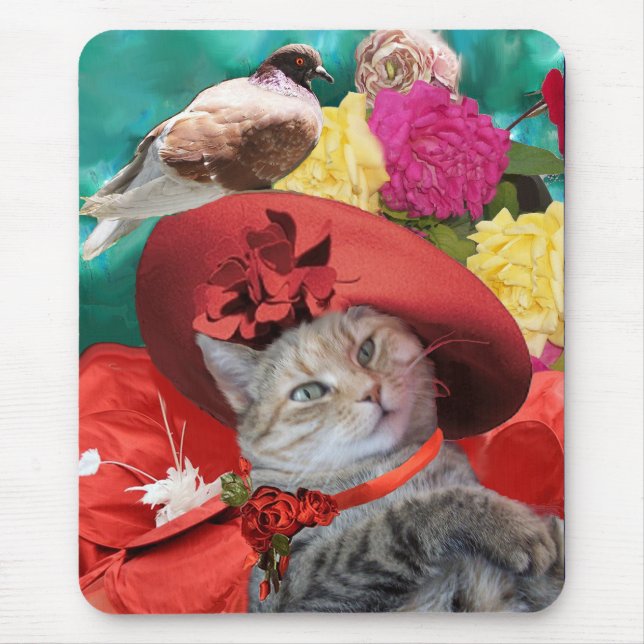 MOUSEPAD TATUS DE PRINCESA DE GATO CELEBRIDADE COM CHAPÉU V (Frente)
