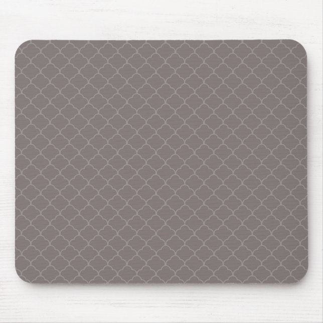 Mousepad Taupe Brown Quatrefoil Padrão (Frente)