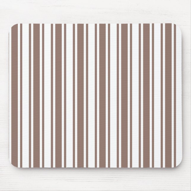 Mousepad Taupe - listras de doces brancas e castanhas (Frente)
