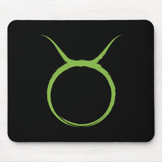 Mousepad TAURUS Bull Astrologia Verde Zodiac abril maio (Frente)