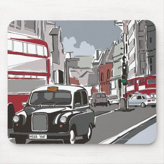 Mousepad Taxi em Londres (Frente)