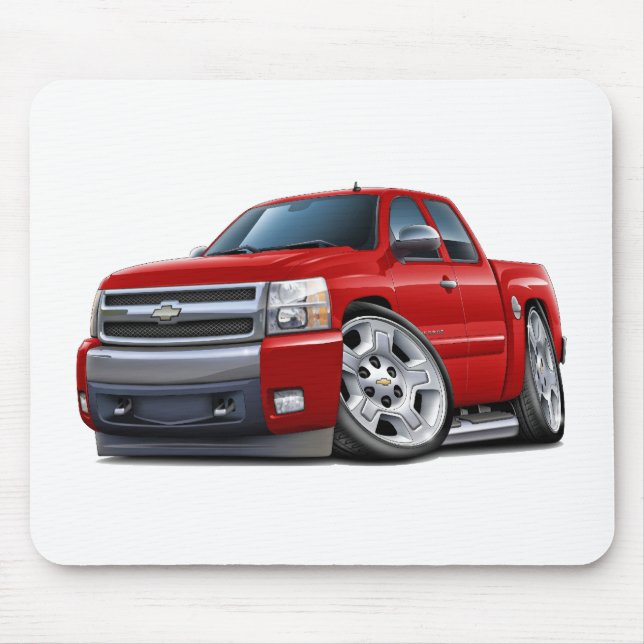 Mousepad Táxi prolongado vermelho de Chevy Silverado (Frente)