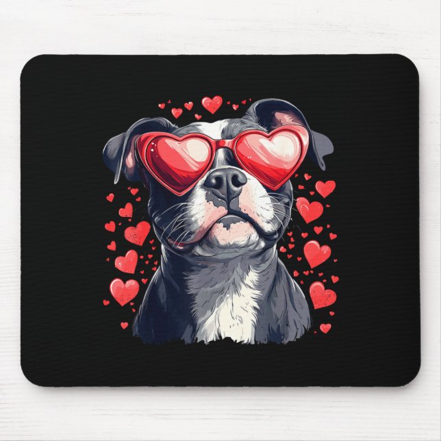 Mousepad Tbull Heart Gles Cute Ttie Dog Lover Mom Dad Kids  (Frente)