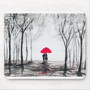 Mousepad Tchic do guarda-chuva vermelho do casal de casamen