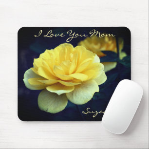 Mousepad Te Amo Mãe Flor Amarelo Rosa Personalizada