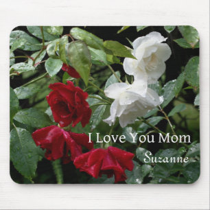 Mousepad Te Amo Mãe Rosas Encharcados Personalizados