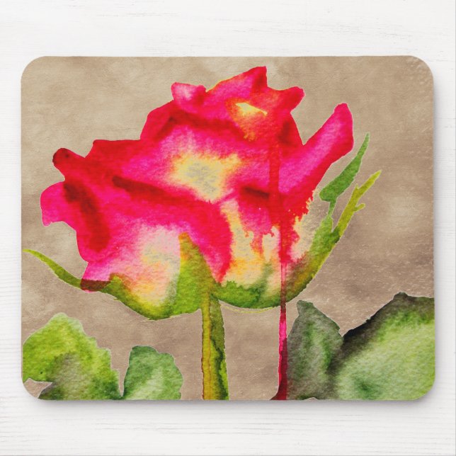 Mousepad Tea Rosa aquosa híbrido cor-de-água, moderna arte  (Frente)