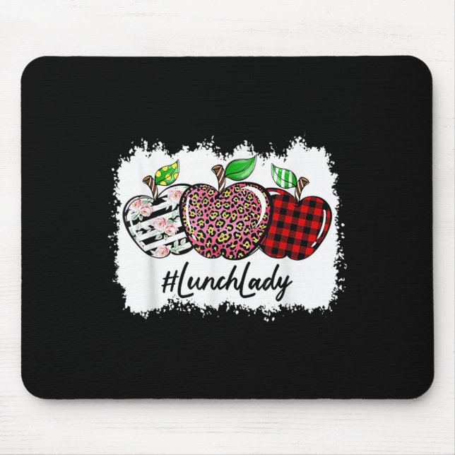 Mousepad Teach Love Insre Lunch Lady Leopard Red Plain  (Frente)