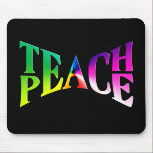 Mousepad TEACH PEACE Rainbow Graphic