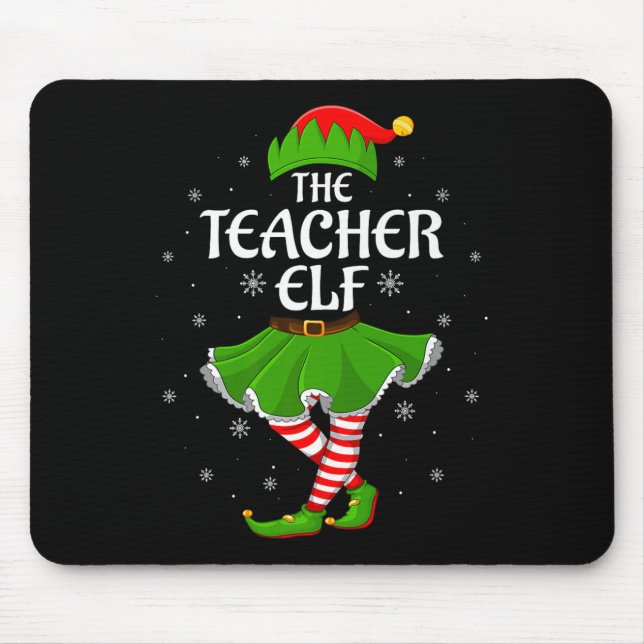 Mousepad Teacher Elf Christmas Family Girls Women Elf Squad (Frente)