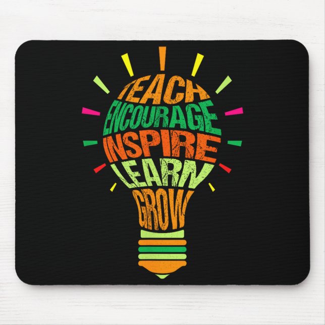 Mousepad Teacher Insrational Definition Colorful Lightbulb  (Frente)