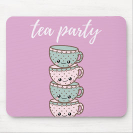 Mousepad Teacups em Tea Party Rosa