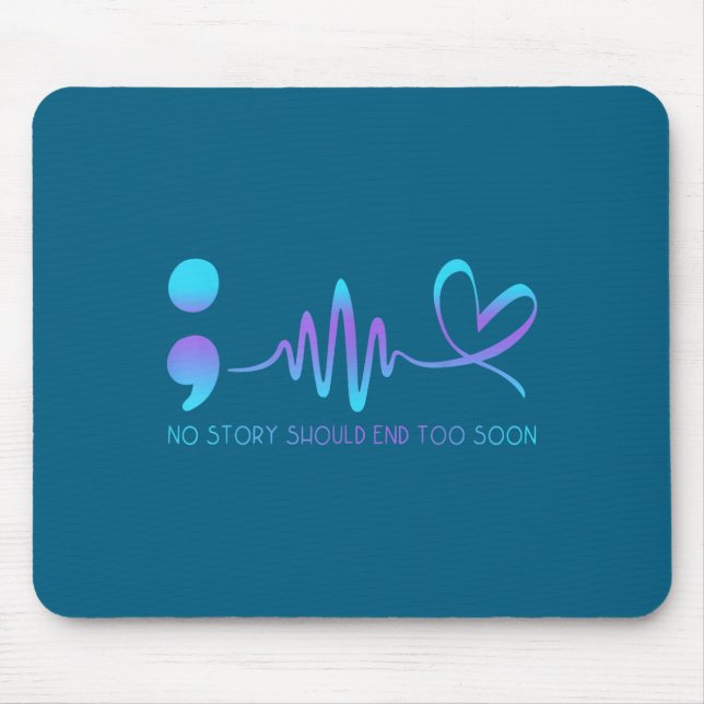 Mousepad Teal &amp; Purple Semicolon Suicide Prevention Awa (Frente)