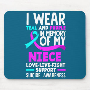 Mousepad Teal & Roxo Em Memória Da Minha Sobrinha Suicí