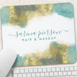 Mousepad Teal And Gold Modern Art Liquid Watercolor Ink<br><div class="desc">Teal And Gold Modern Art Liquid Watercolor Ink Mouse Pad. Perfect for makeup artists,  hair stylists,  cosmetologists,  and more!</div>