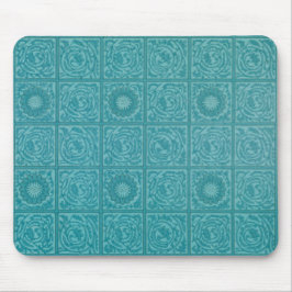 Mousepad Teal Azulejo Pattern (por William Morris)