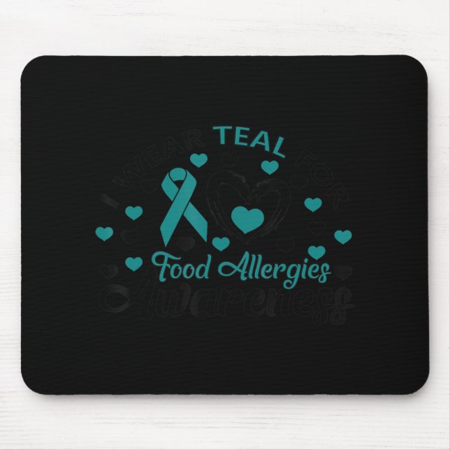 Mousepad Teal Bonito Para Alergias À Comida Presente De Con (Frente)