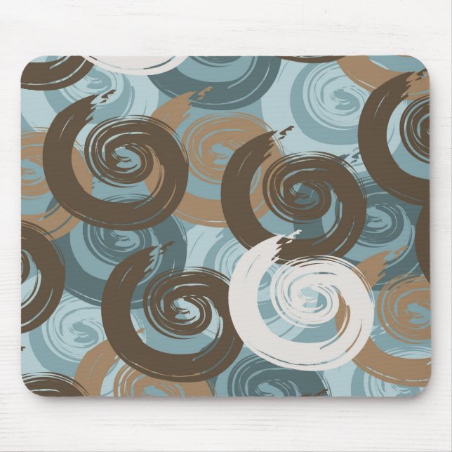Mousepad Teal de abstrato Curls (Frente)