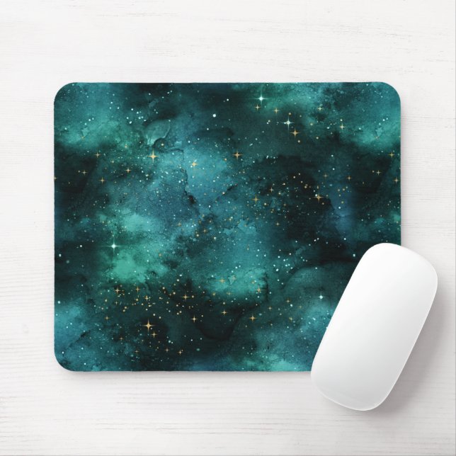 Mousepad Teal Galaxy Series Design 1 (Com mouse)