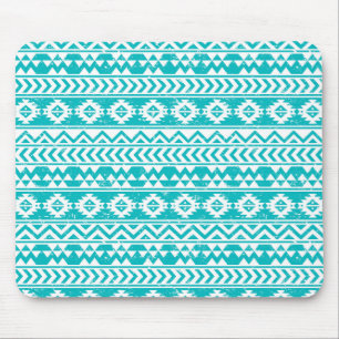 Mousepad Teal Grunge Aztec Padrão Tribal