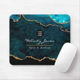 Mousepad Teal - Turquesa e Dourado Mouse Comercial Agate