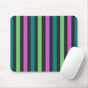Mousepad Teal, Verde limão, Brilhante Rosa-Quente Striped