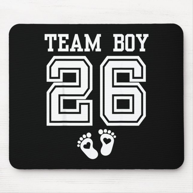 Mousepad Team Boy 2026 Gender Reveal Baby Shower Matching F (Frente)