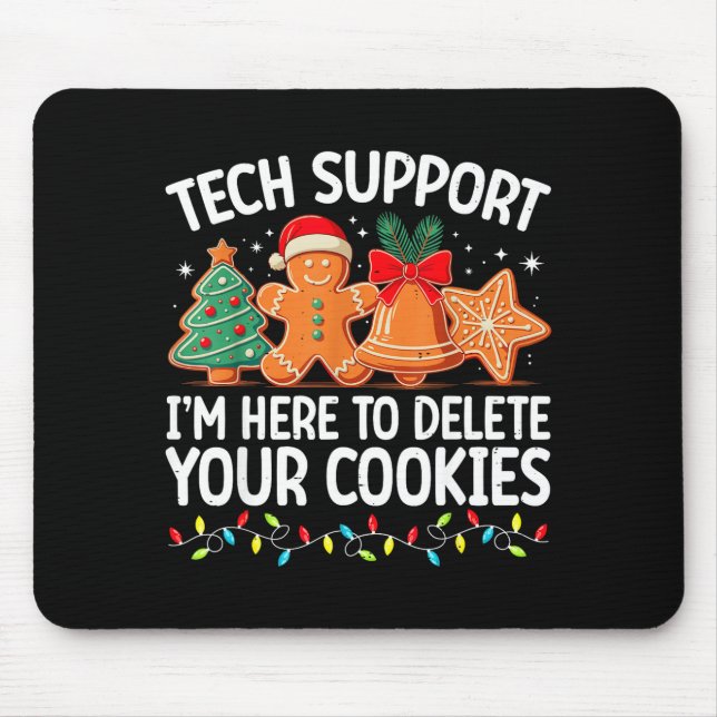 Mousepad Tech Suprt Christmas Cookies Women Men Funny Chris (Frente)