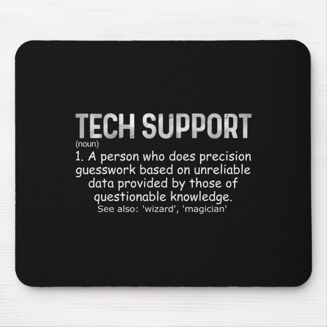 Mousepad Tech Suprt Definition Tee Funny It Computer Nerd T (Frente)