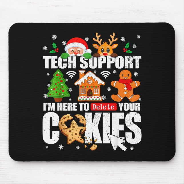 Mousepad Tech Suprt Delete Your Cookies Men Ugly Christmas  (Frente)