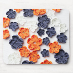 Mousepad tecidos de costura de primavera manual flores lara