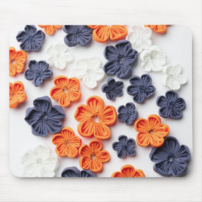 Mousepad tecidos de costura de primavera manual flores lara (Frente)